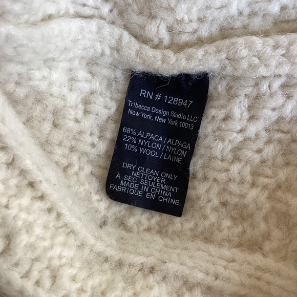 Nili Lotan Cream Crew Neck Cable Fisherman’s Knit Sweater SZ XS - Picture 6 of 7